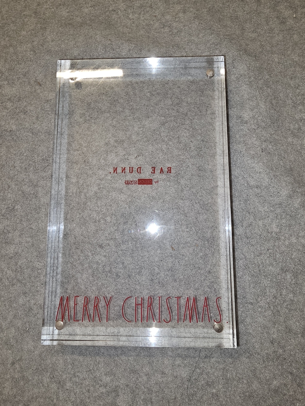Rae Dunn Clear 'Merry Christmas' Magnetic Acrylic Picture Frame-